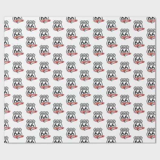 Route 66 teken en 1960 Corvette Cadeaupapier (Vlak)