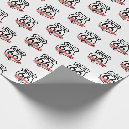 Route 66 teken en 1960 Corvette Cadeaupapier (Hoek)