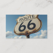 Route 66  teken en Amerikaanse vlag Visitekaartje (Voorkant)