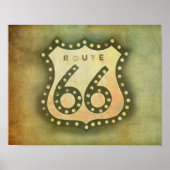 route 66 teken poster onderdrukkende stijl (Voorkant)