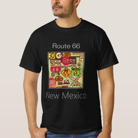Route 66 tekenen, New Mexico T-shirt (Voorkant)