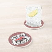 Route 66 tekengiften zandsteen onderzetter (Zijkant)