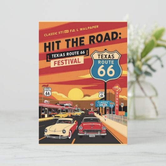 Route 66 Texaans Briefkaart (Staand voorkant)