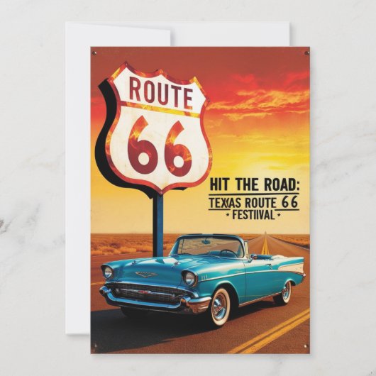 Route 66 Texaans Briefkaart (Voorkant)