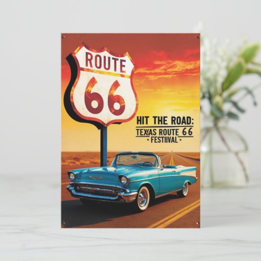 Route 66 Texaans Briefkaart (Staand voorkant)
