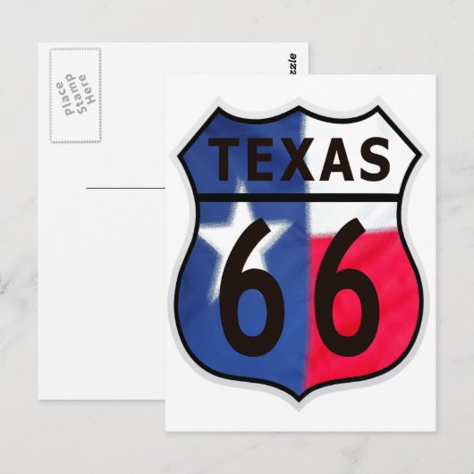 Route 66 Texas Color Briefkaart (Voorkant / Achterkant)