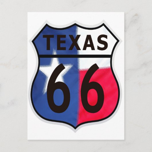 Route 66 Texas Color Briefkaart (Voorkant)