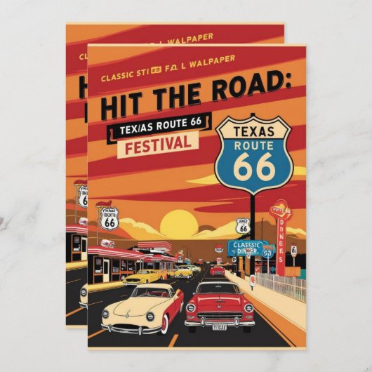 Route 66 Texas Kaart (Voorkant / Achterkant)