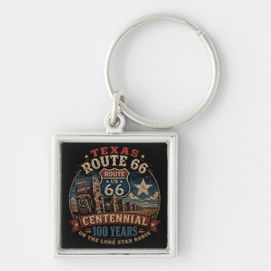 Route 66 Texas Reis Souvenir Sleutelhanger (Voorkant)