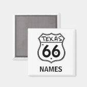 Route 66, TEXAS, Souviner Magneet (Voorkant / Achterkant)