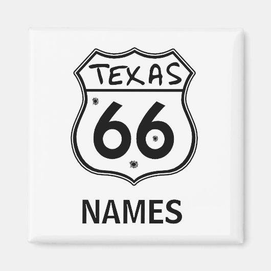 Route 66, TEXAS, Souviner Magneet (Voorkant)
