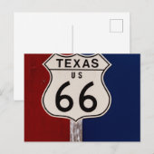Route 66 Texas-teken Briefkaart (Voorkant / Achterkant)