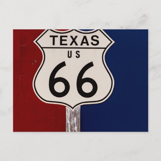 Route 66 Texas-teken Briefkaart (Voorkant)