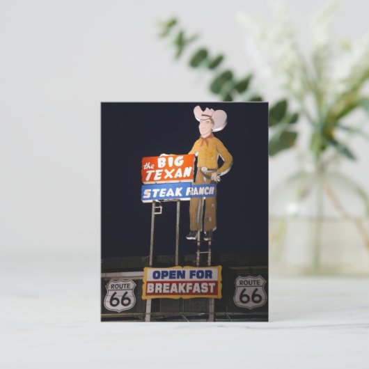 ROUTE 66 Texas TRAVEL-BRIEFKAART Briefkaart (Staand voorkant)