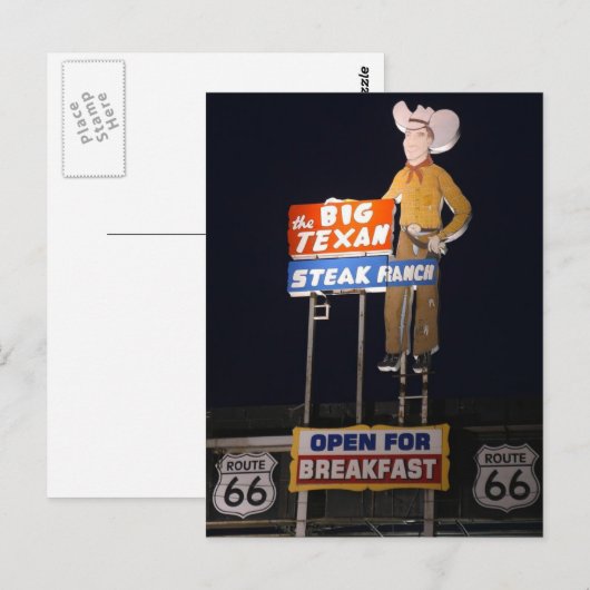 ROUTE 66 Texas TRAVEL-BRIEFKAART Briefkaart (Voorkant / Achterkant)