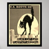 Route 66 The Black Cat Cafe Poster (Voorkant)