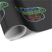 Route 66, The Moeder Road, Neon Sign Cadeaupapier (Rol Hoek)