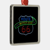 Route 66, The Moeder Road, Neon Sign Metalen Ornament (Rechts)