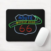 Route 66, The Moeder Road, Neon Sign Muismat (Met muis)