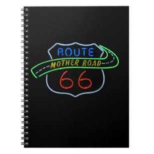 Route 66, The Moeder Road, Neon Sign Notitieboek