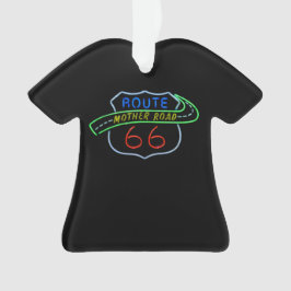 Route 66, The Moeder Road, Neon Sign Ornament