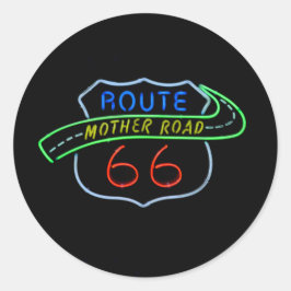 Route 66, The Moeder Road, Neon Sign Rechthoekige Sticker