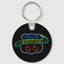 Route 66, The Moeder Road, Neon Sign Sleutelhanger