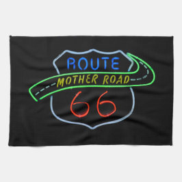 Route 66, The Moeder Road, Neon Sign Theedoek