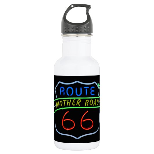 Route 66, The Moeder Road, Neon Sign Waterfles (Voorkant)