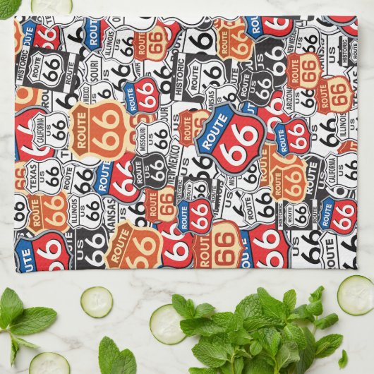 Route 66 theedoek (Gevouwen)