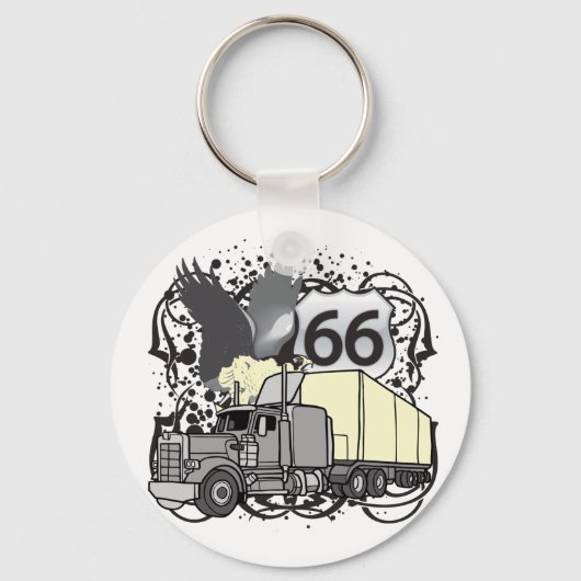 Route 66 Trucker Sleutelhanger (Voorkant)