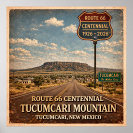 Route 66 Tucumcari Mountain New Mexico Poster