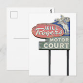 Route 66 Tulsa zal Rogers Motor Court artwork Briefkaart (Voorkant / Achterkant)