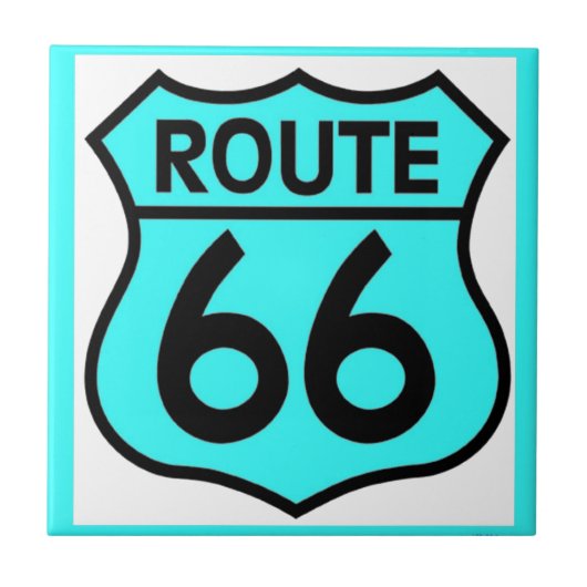 route 66 turquoise tegeltje (Voorkant)