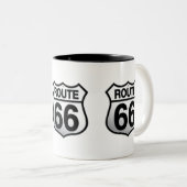 Route 66 tweekleurige koffiemok (Voorkant rechts)