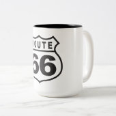 Route 66 tweekleurige koffiemok (Voorkant rechts)