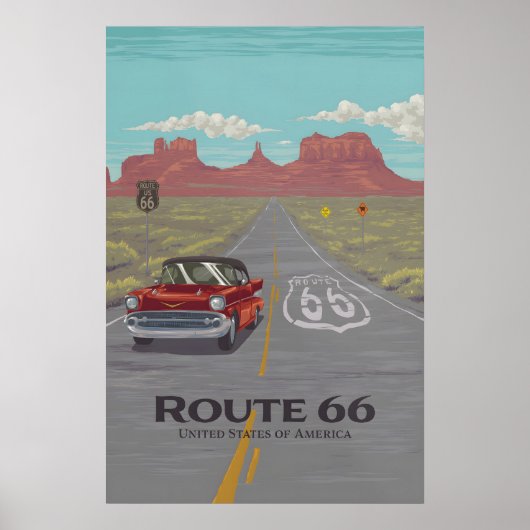 Route 66 USA Reisposter Poster (Voorkant)