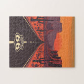 Route 66 USA Vintage Zonsondergang Puzzel (Horizontaal)