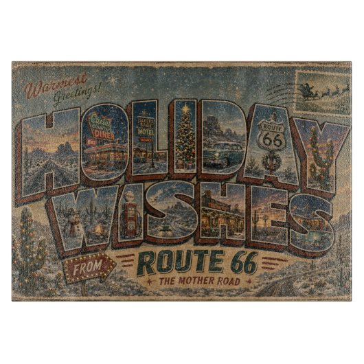 Route 66 Vakantiewensen Keuken Kunst Snijplank (Voorkant)