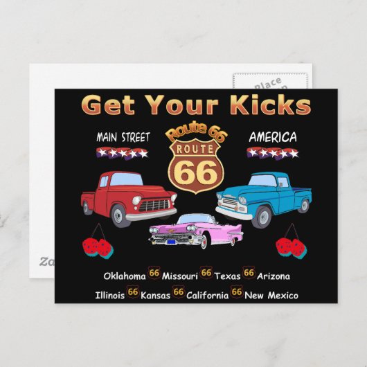  Route 66 van 1950 Briefkaart (Voorkant / Achterkant)