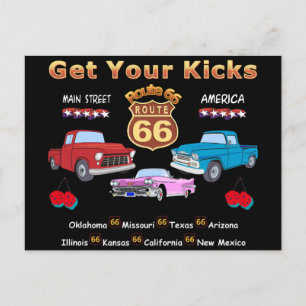 Route 66 van 1950 Briefkaart