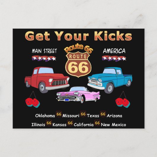  Route 66 van 1950 Briefkaart (Voorkant)