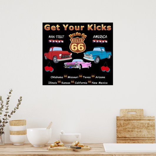 Route 66 van 1950 Poster (Keuken)