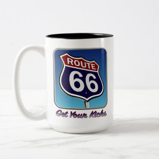 Route 66 van Amerika Tweekleurige Koffiemok
