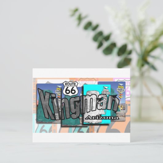 Route 66 van Arizona van Kingman Briefkaart (Staand voorkant)