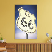 Route 66 van de weg Teken Canvas Afdruk (Insitu (Woonkamer))