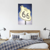 Route 66 van de weg Teken Canvas Afdruk (Insitu (Slaapkamer))