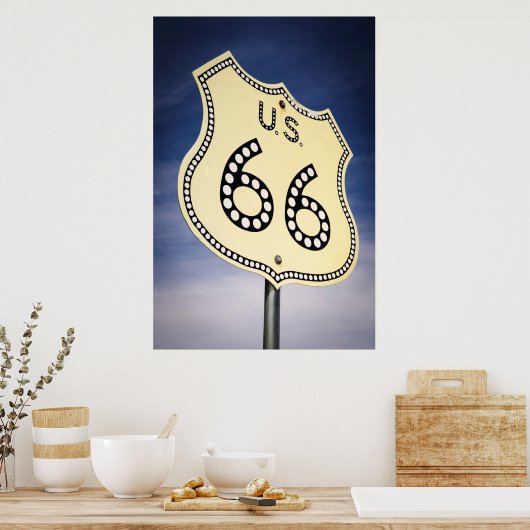 Route 66 van de weg Teken Poster (Keuken)