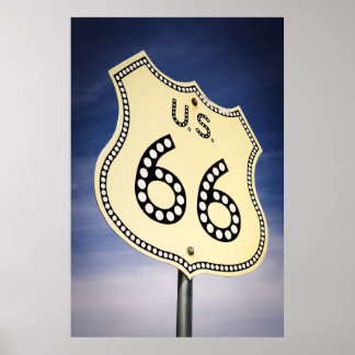Route 66 van de weg Teken Poster