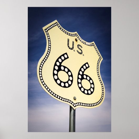 Route 66 van de weg Teken Poster (Voorkant)